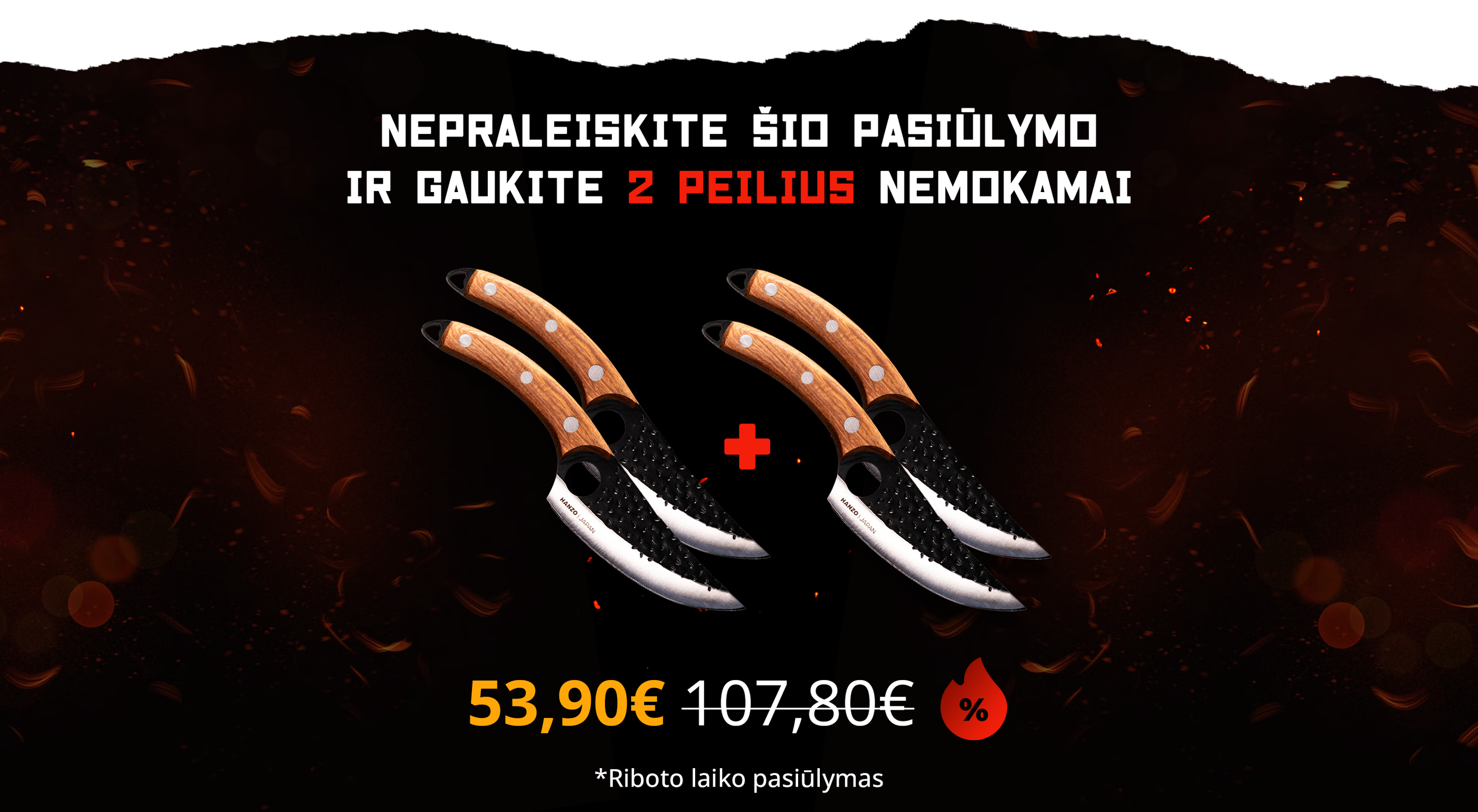 Nepraleiskite šio pasiūlymo ir gaukite 2 peilius nemokamai