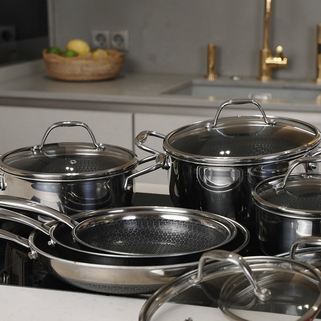 12 dalių Hoto™ keptuvių ir puodų rinkinys