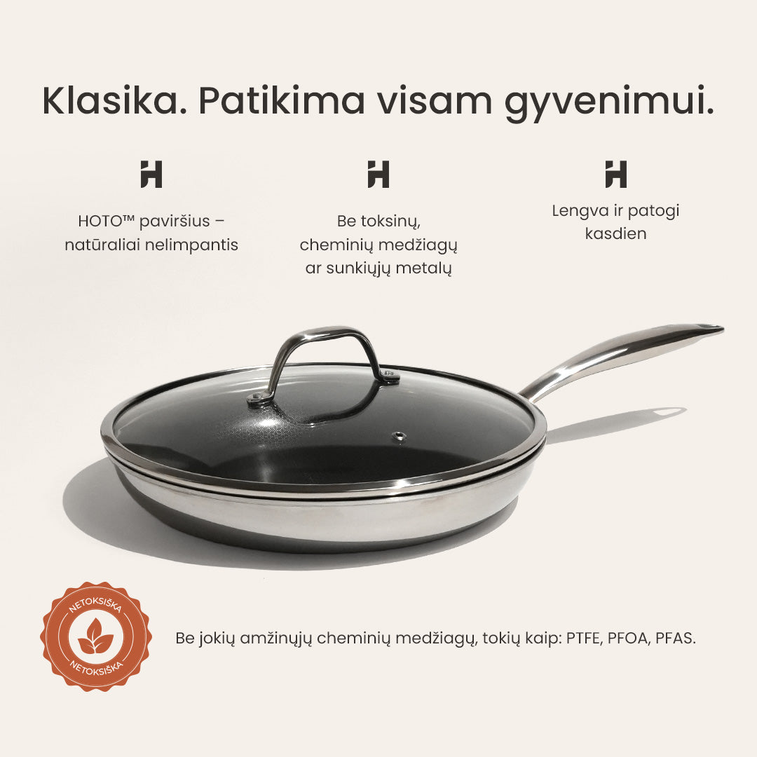 28cm keptuvė ir 3 peilių rinkinys