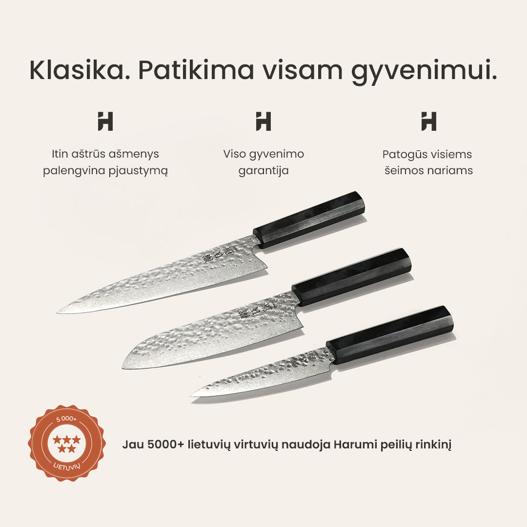 “Harumi” 3 peilių rinkinys + DOVANA